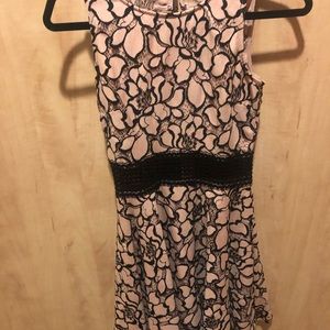 Lace with solid inlay. Beautiful dress.